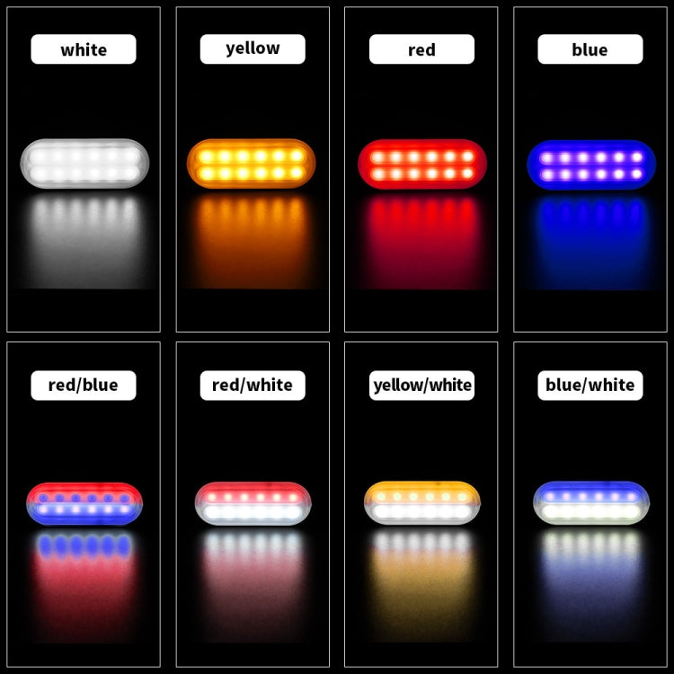 DC12V-24V / 36W Car Truck Emergency Strobe Flash Warning Light 12LEDs Ultra-thin Side Lights, 12LEDs(Red)