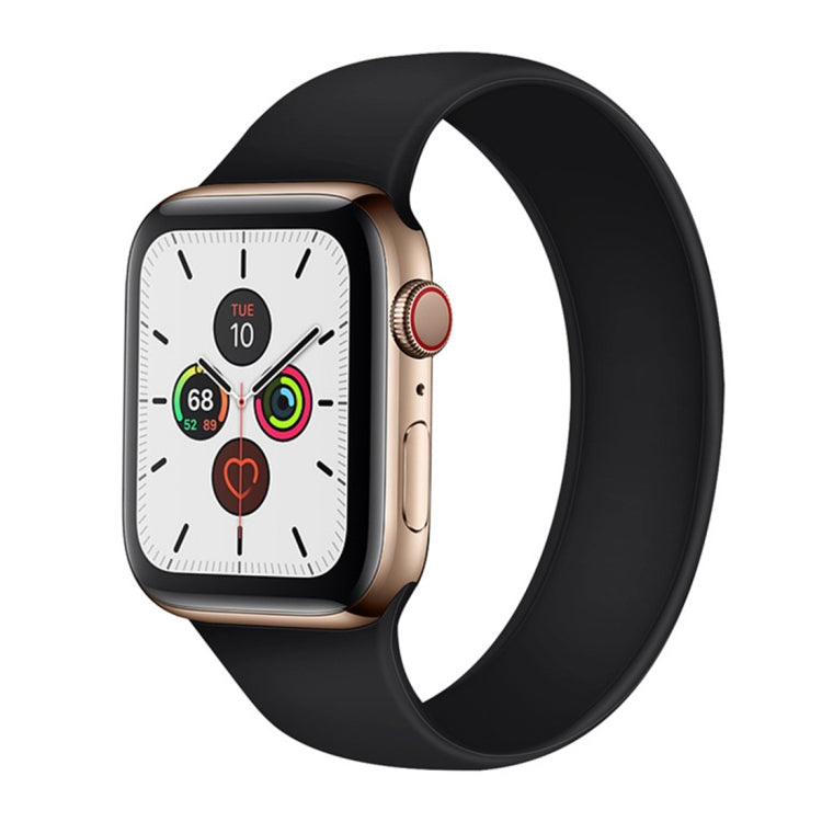 For Apple Watch Series 5 & 4 40mm / 3 & 2 & 1 38mm Solid Color Elastic Silicone Replacement Wrist Strap Watchband, Size:S 130mm, S 130mm, M 143mm, L 156mm