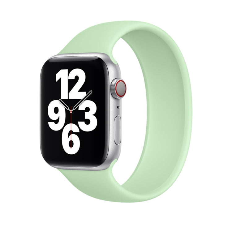 For Apple Watch Series 8&7 41mm / SE 2&6&SE&5&4 40mm / 3&2&1 38mm Solid Color Elastic Silicone Watch Band, Size:M 143mm (Aqua Blue), Size:M 143mm