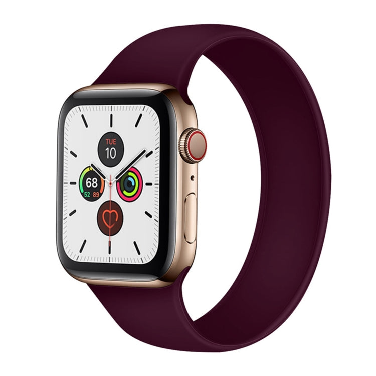 For Apple Watch Series 5 & 4 44mm / 3 & 2 & 1 42mm Solid Color Elastic Silicone Replacement Wrist Strap Watchband, S 130mm, Size:S 130mm, Size:M 143mm, M 143mm, Size:L 156mm, L 156mm