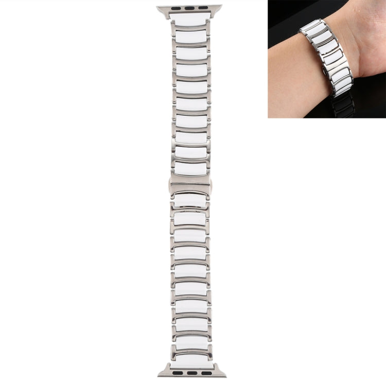 Bracelet de montre en acier céramique, pour Apple Watch Series 8&7 41mm / SE 2&6&SE&5&4 40mm / 3&2&1 38mm, pour Apple Watch Series 7 45mm / 6 & SE & 5 & 4 44mm / 3 & 2 & 1 42mm, pour Apple Watch Series 7 41mm / 6 & SE & 5 & 4 40mm / 3 & 2 & 1 38mm