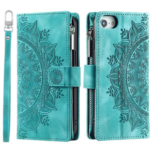 Multi-Card Totem Zipper Leather Phone Case
