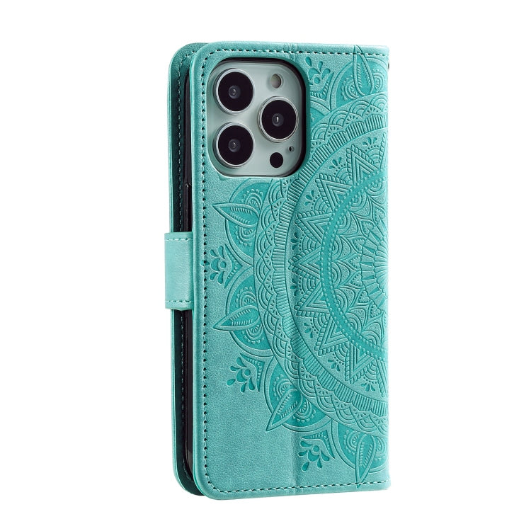 Totem Flower Embossed Leather Phone Case, For iPhone 16 Pro Max, For iPhone 16 Pro, For iPhone 16 Plus, For iPhone 16, For iPhone 15 Pro Max, For iPhone 15 Pro, For iPhone 15 Plus, For iPhone 15