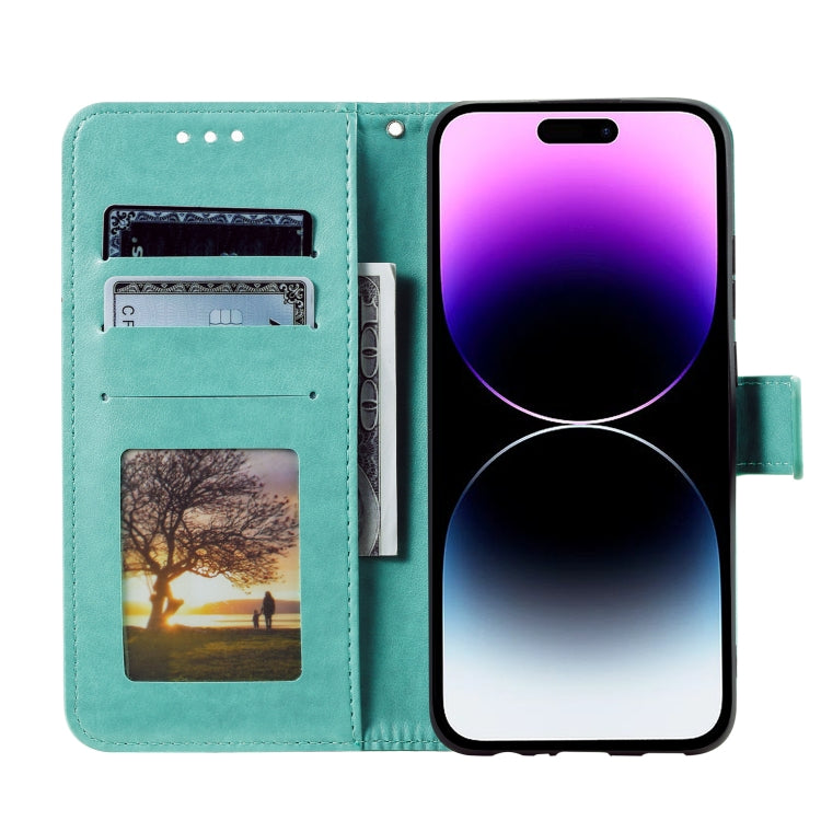 Totem Flower Embossed Leather Phone Case, For iPhone 16 Pro Max, For iPhone 16 Pro, For iPhone 16 Plus, For iPhone 16, For iPhone 15 Pro Max, For iPhone 15 Pro, For iPhone 15 Plus, For iPhone 15