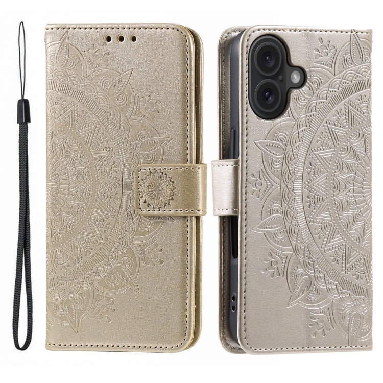 Totem Flower Embossed Leather Phone Case, For iPhone 16 Pro Max, For iPhone 16 Pro, For iPhone 16 Plus, For iPhone 16, For iPhone 15 Pro Max, For iPhone 15 Pro, For iPhone 15 Plus, For iPhone 15