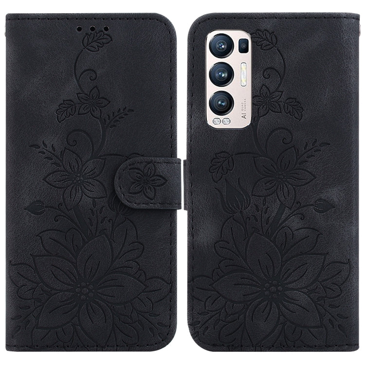 Lily Embossed Leather Phone Case, For OPPO Find X3 Neo / Reno5 Pro+ 5G