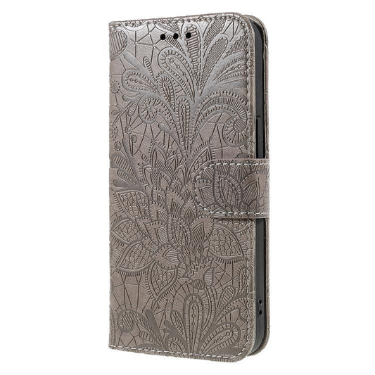 Lace Flower Embossing Flip Leather Phone Case
