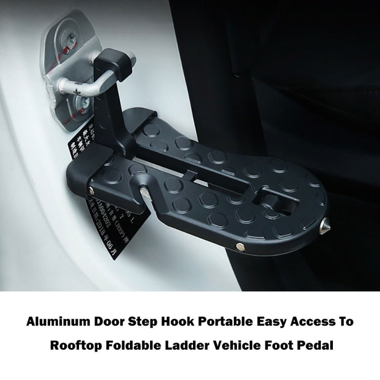 BF013-BK Automotive Door Step Hook Aluminum Foldable Ladder Mini Foot Pedal for Jeep SUV Truck WP, BF013-BK