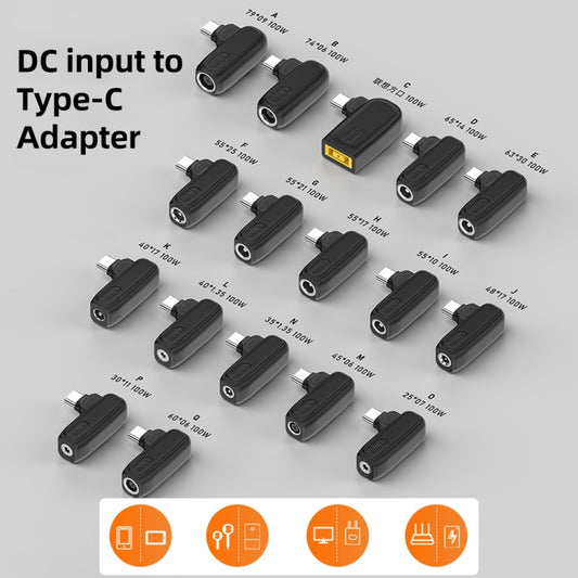 100W P 3.0X1.1mm Female to USB-C/Type-C Male Plug Charging Adapter, 3.0X1.1mm