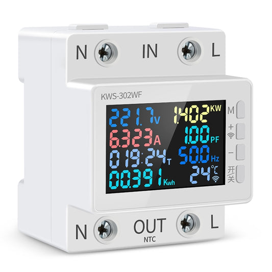 KWS-302WF 170-270V Multifunctional AC Digital Display Rail Voltage and Current Monitoring Meter, KWS-302WF