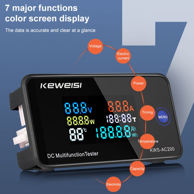 KWS-DC200-100A 8-120V DC Digital Display Voltage Current Watch with Shunt, KWS-DC200-100A