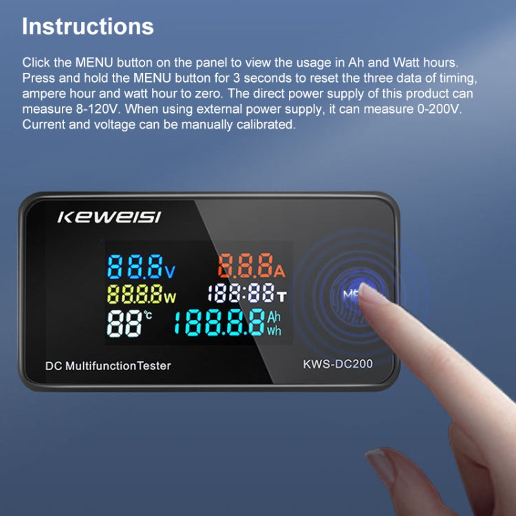 KWS-DC200-100A 8-120V DC Digital Display Voltage Current Watch with Shunt, KWS-DC200-100A