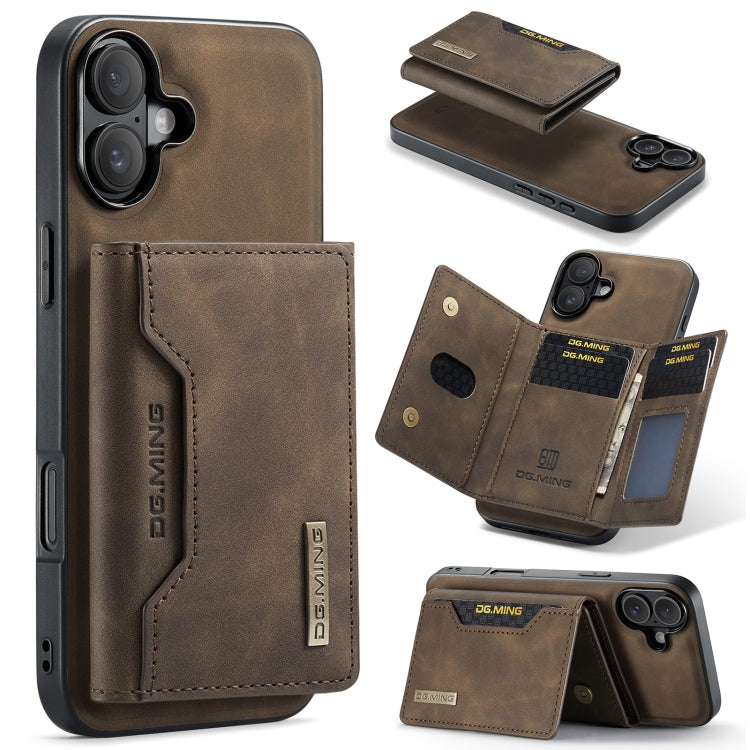 DG.MING M2 Series 3-Fold Card Bag Wallet Leather Phone Case