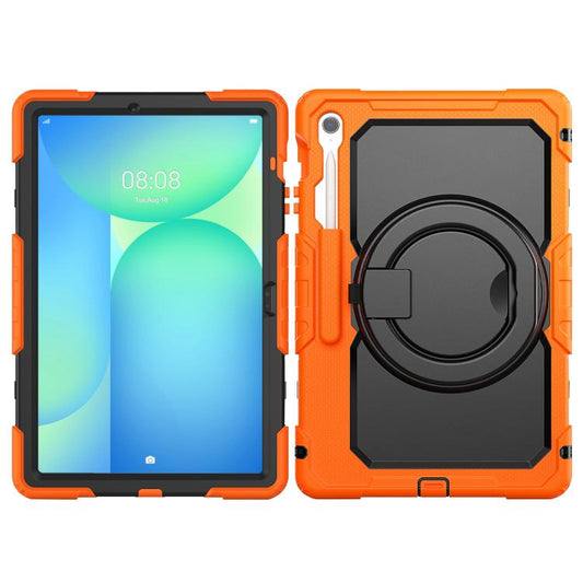 D Type Silikon-Hybrid-PC-Tablet-Hülle mit Griffhalter, für Samsung Galaxy Tab S10 FE+, für Samsung Galaxy Tab S10 Ultra, für Samsung Galaxy Tab S9+ / S10+, für Samsung Galaxy Tab S9