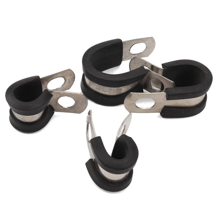 42 PCS Car Rubber Cushion Pipe Clamps Stainless Steel Clamps, 42 PCS