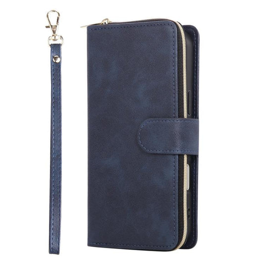 9 Card Slots Zipper Wallet Bag Leather Phone Case