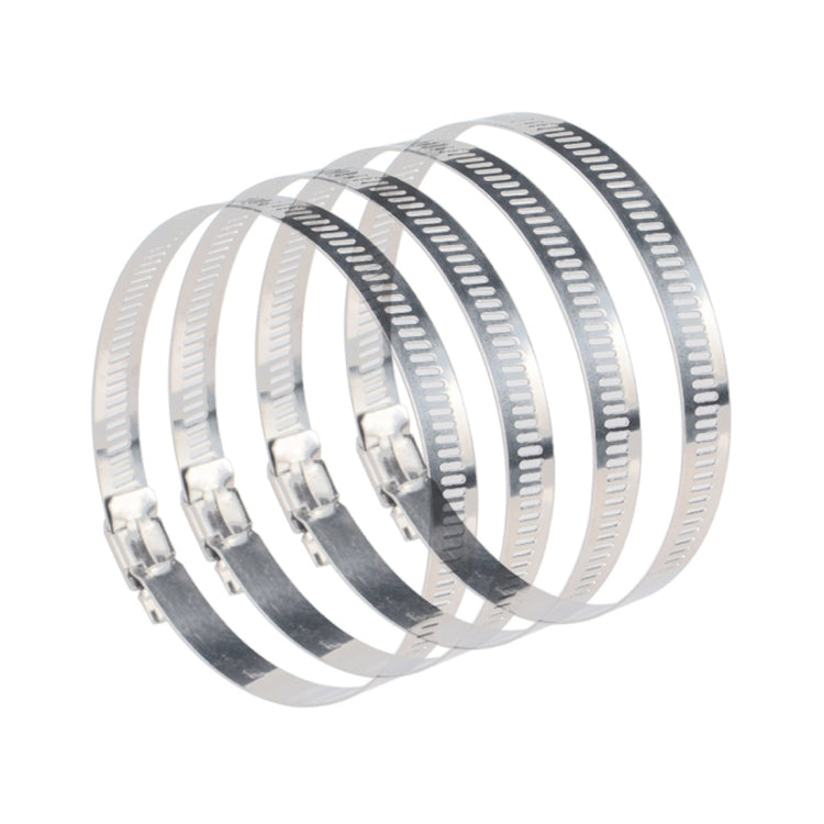 4 PCS Stainless Steel Hose Clamps Pipe Clip Fuel Line Clip, Size: 91-114mm, 4 PCS Size: 91-114mm