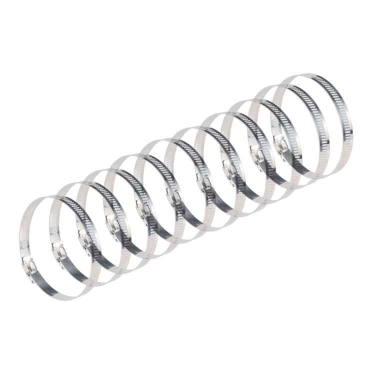 10 PCS Stainless Steel Hose Clamps Pipe Clip Fuel Line Clip, Size: 91-114mm, 10 PCS Size: 91-114mm