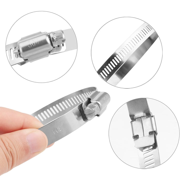 10 PCS Stainless Steel Hose Clamps Pipe Clip Fuel Line Clip, Size: 91-114mm, 10 PCS Size: 91-114mm