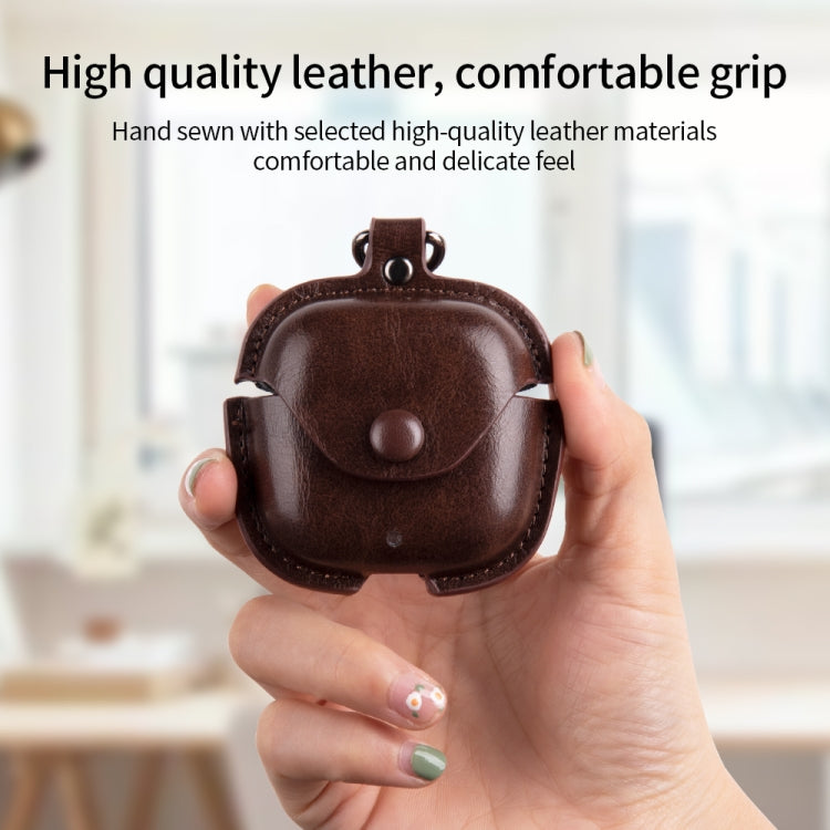 Leather TWS Earphone Protective Case with Hook, For Huawei FreeBuds SE 2 / SE 3