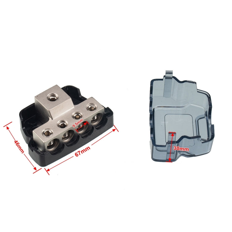 4-Way Car Audio Stereo Amp Power / Ground Cable Splitter Distribution Block 4GA, 4-Way