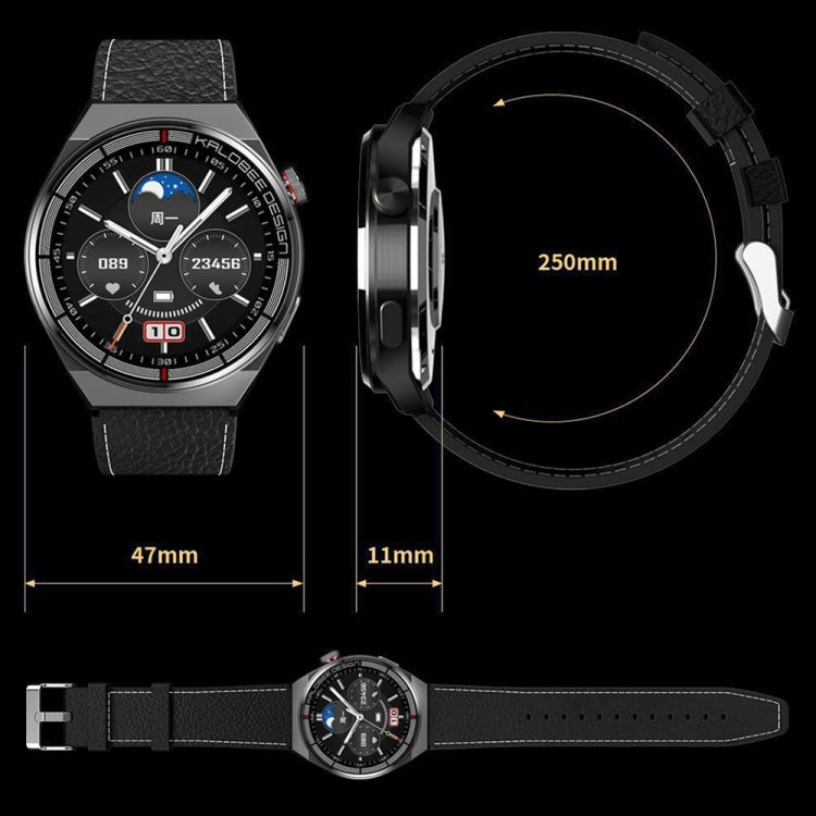 1.3 inch Bamboo Steel Band IP68 Waterproof Smart Watch Support Bluetooth Call, Silver Steel Band, Black Steel Band