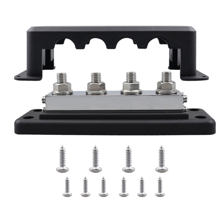 RV 600A High Current Busbar 4-way Straight M10 Wiring Studs, CP-4303-01, CP-4303-02