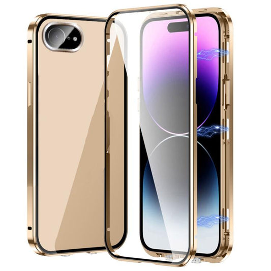 Magnetische Doppelverschluss HD Schutzhülle aus gehärtetem Glas, Für iPhone 17e / 16e, Für iPhone 17, Für iPhone 16 Pro Max, Für iPhone 16 Pro, Für iPhone 16 Plus, Für iPhone 16, Für iPhone 15 Pro Max, Für iPhone 15 Pro, Für iPhone 15 Plus, Für iPhone 15