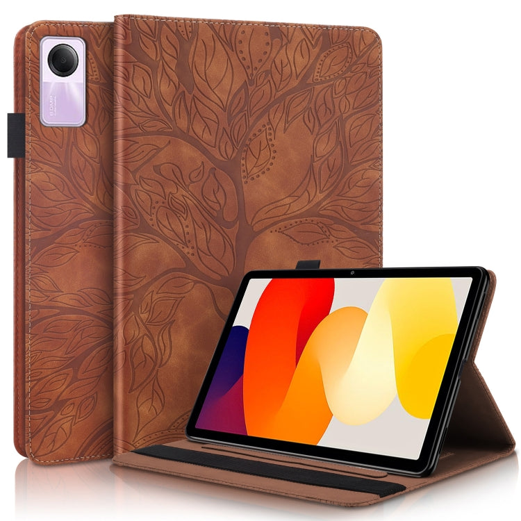 Étui de tablette en cuir à rabat horizontal de la série Arbre de Vie, pour Xiaomi Redmi Pad 2 SE 9.7 2026, pour Xiaomi Redmi K Pad 2 8.8 2026, pour Xiaomi Redmi K Pad, pour Xiaomi Redmi Pad 2, pour Xiaomi Pad 7 / 7 Pro, pour Xiaomi Redmi Pad SE 8.7 4G