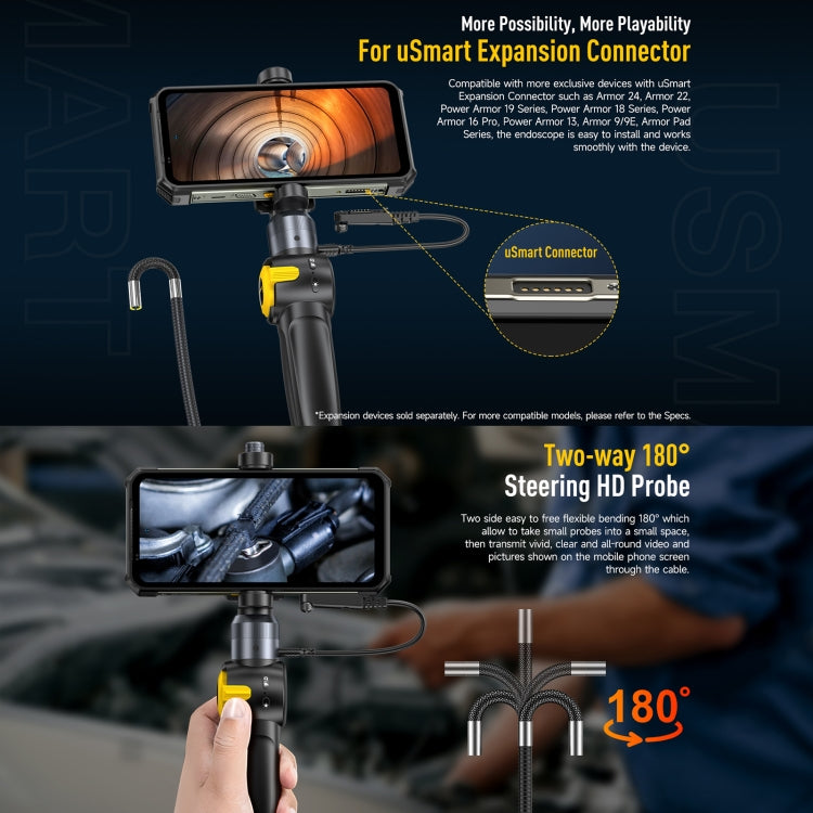 Ulefone uSmart E03 Rotatable Endoscope IP67 Waterproof for Armor 24 / 21 / 19 / 18T / 18T Ultra / Armor Pad, uSmart E03