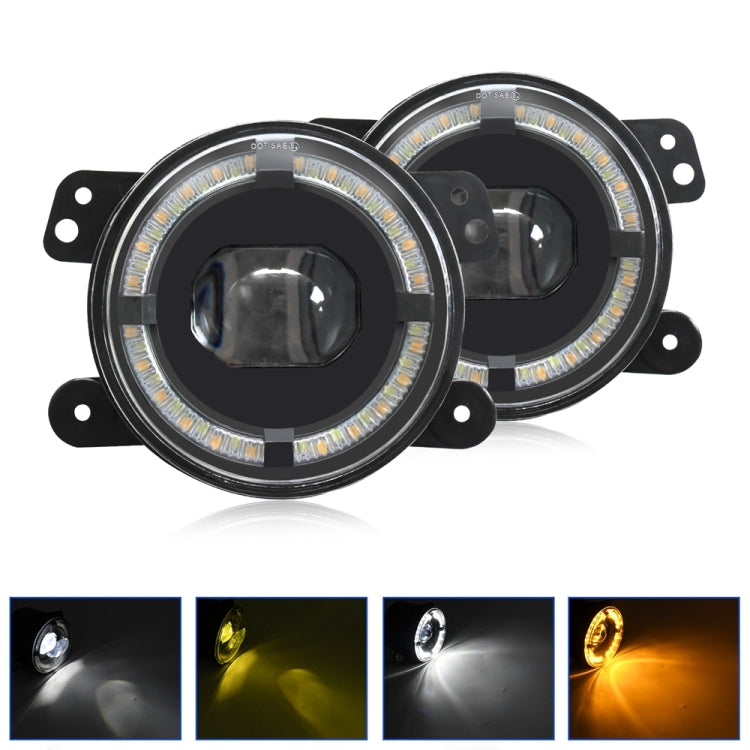 Y5 4 inch 1 Pair Light Guide Single Lens Fog Light, For Jeep Wrangler JK 2 Door 2007-2015