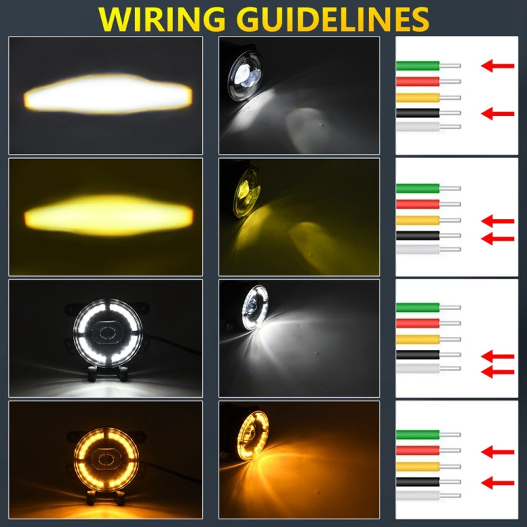 Y5 4 inch 1 Pair Light Guide Single Lens Fog Light, For Jeep Wrangler JK 2 Door 2007-2015