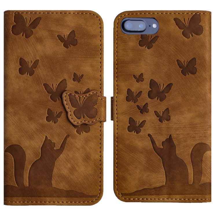 Butterfly Cat Embossing Flip Leather Phone Case