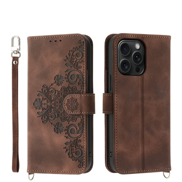 Skin-feel Flowers Embossed Wallet Leather Phone Case