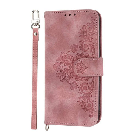Handyhülle aus Leder mit geprägten Blumen und angenehmer Haptik, für iPhone 17 Pro Max, für iPhone 17 Pro, für iPhone 17, für iPhone Air, für iPhone 16e, für iPhone 16 Pro Max, für iPhone 16 Pro, für iPhone 16 Plus, für iPhone 16, für iPhone 15 Pro Max