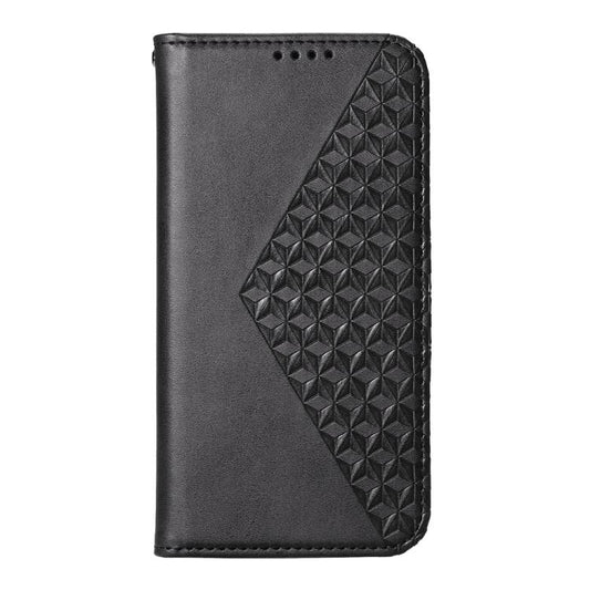 Cubic Grid Calf Texture Magnetic Leather Phone Case
