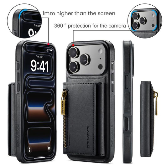 DG.MING M5 Series Zip RFID Multi Card Detachable Leather Phone Case