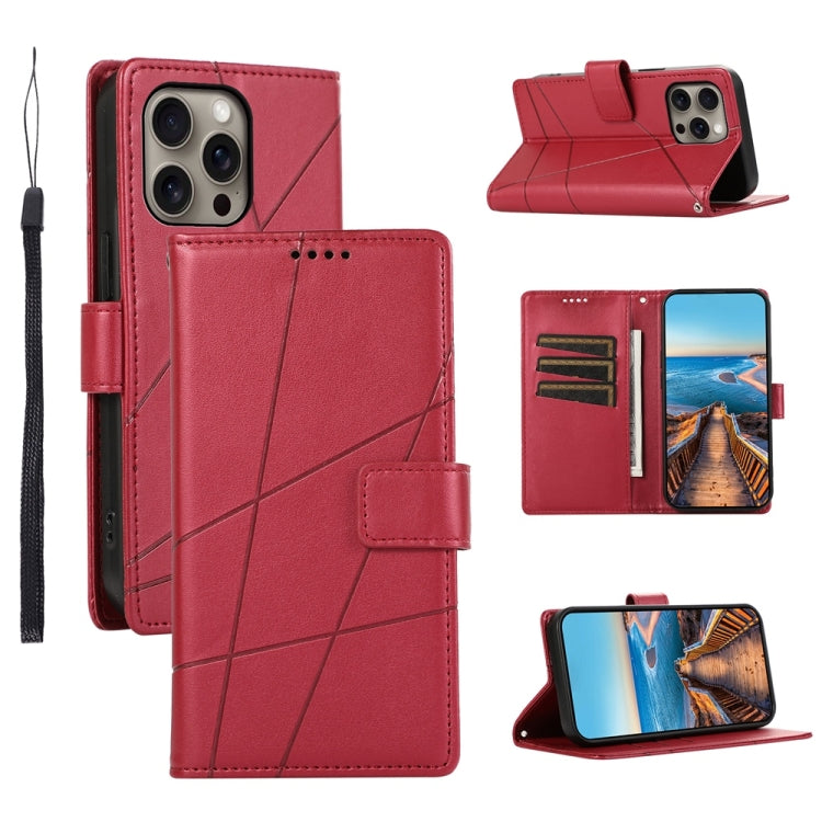 PU Genuine Leather Texture Embossed Line Phone Case