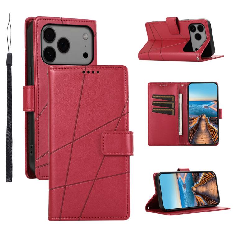 PU Genuine Leather Texture Embossed Line Phone Case
