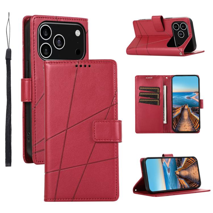 PU Genuine Leather Texture Embossed Line Phone Case