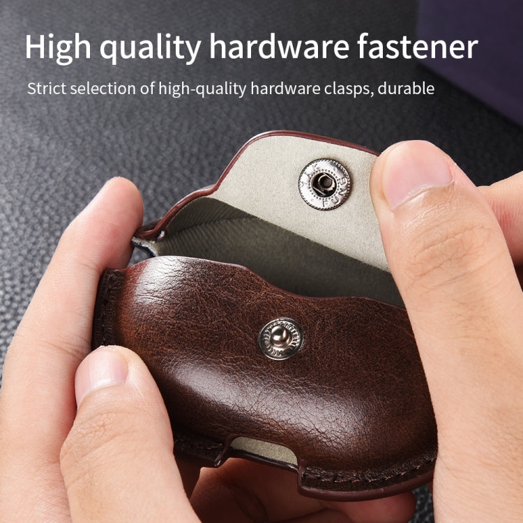 Business Leather Earphone Protective Case with Hook
