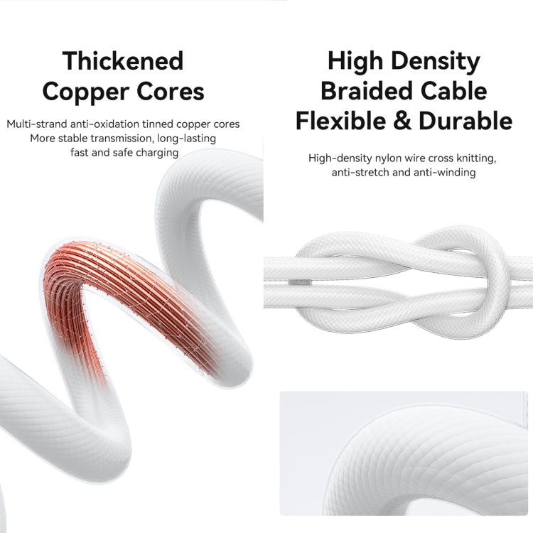 USAMS Type-C To 8 Pin Aluminum Alloy Clear LED 30W PD Fast Charge Data Cable, Length:1.2m, Type-C To 8 Pin