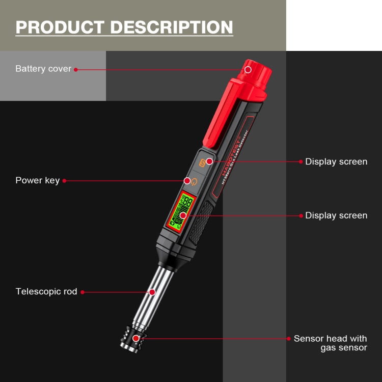 HABOTEST HT56 Pro Combustible Gas Detector Liquefied Petroleum Gas Natural Gas Alarm, HT56 Pro
