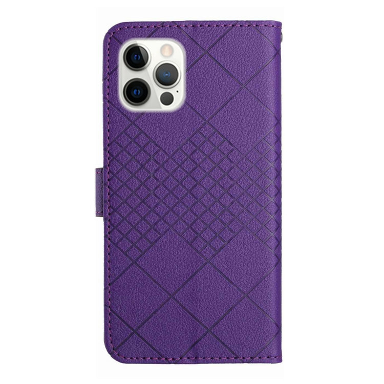Rhombic Grid Texture Leather Phone Case