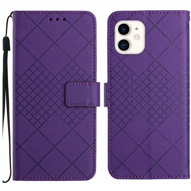 Rhombic Grid Texture Leather Phone Case