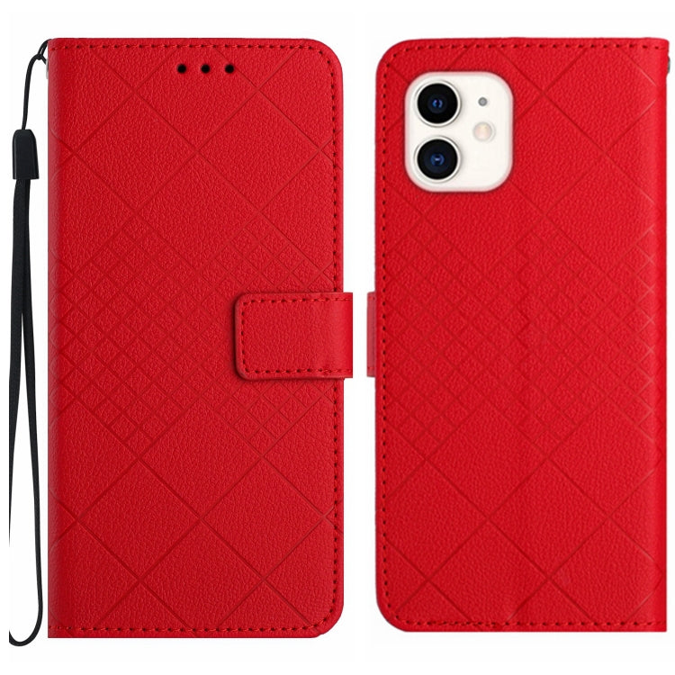 Rhombic Grid Texture Leather Phone Case