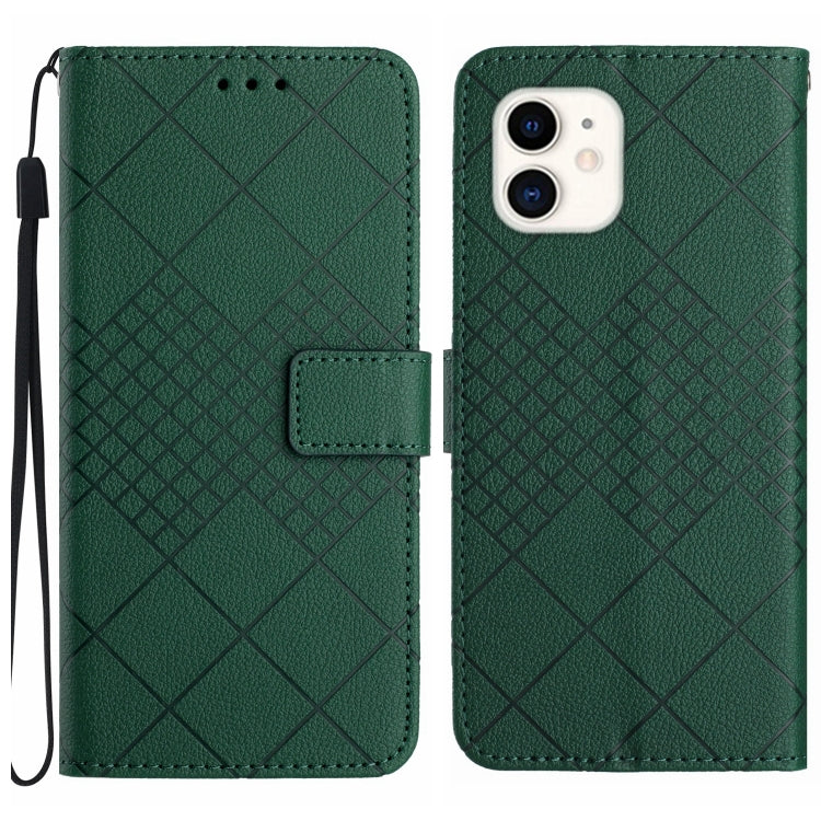 Rhombic Grid Texture Leather Phone Case