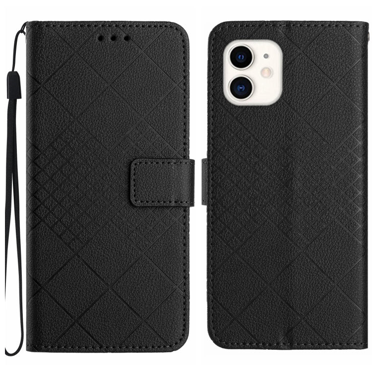 Rhombic Grid Texture Leather Phone Case