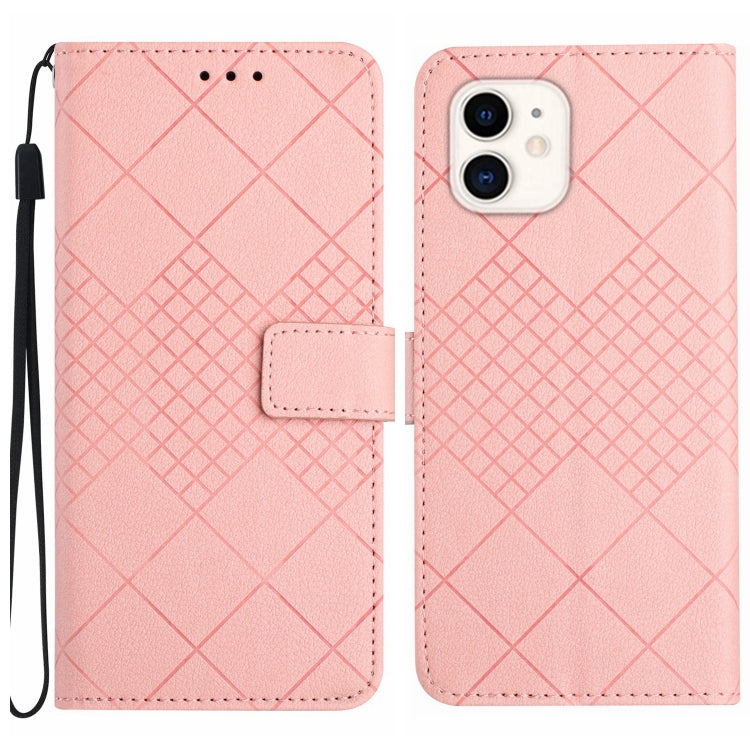Rhombic Grid Texture Leather Phone Case