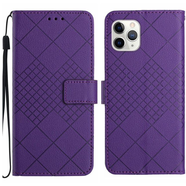 Rhombic Grid Texture Leather Phone Case